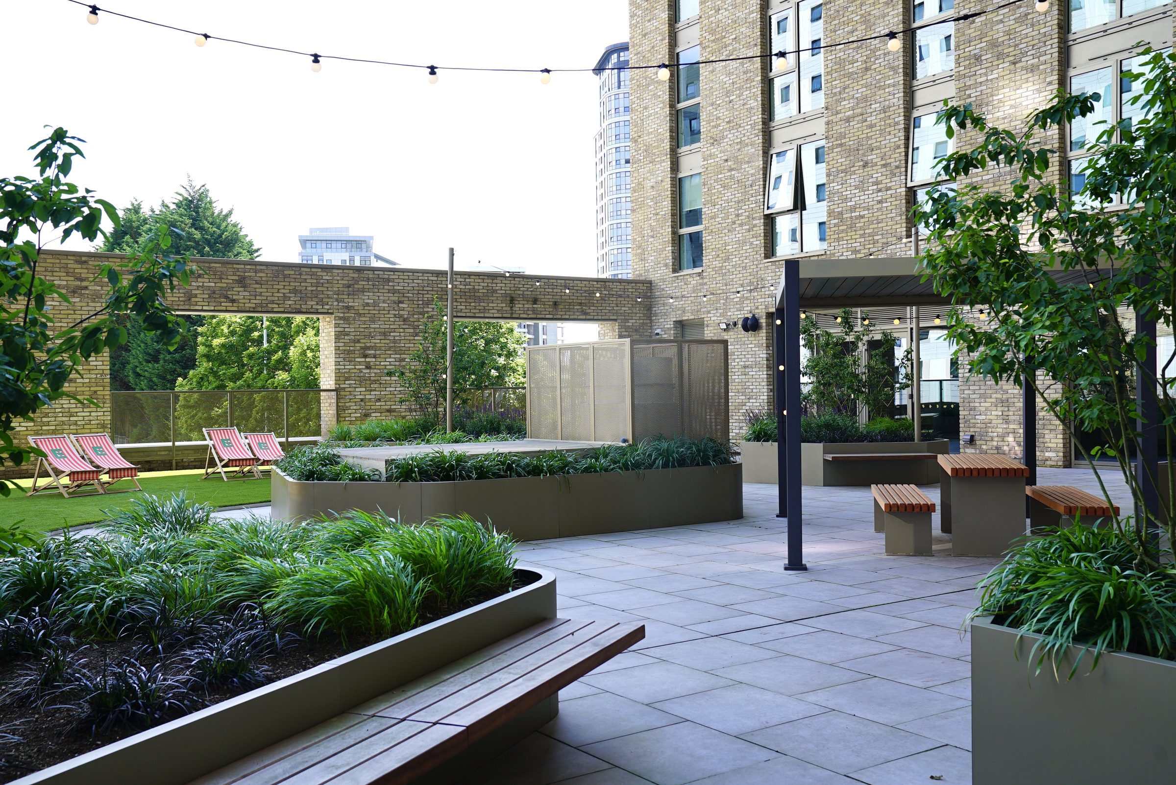 The Garden of Eda rooftop terrace overlooking Salford Quays