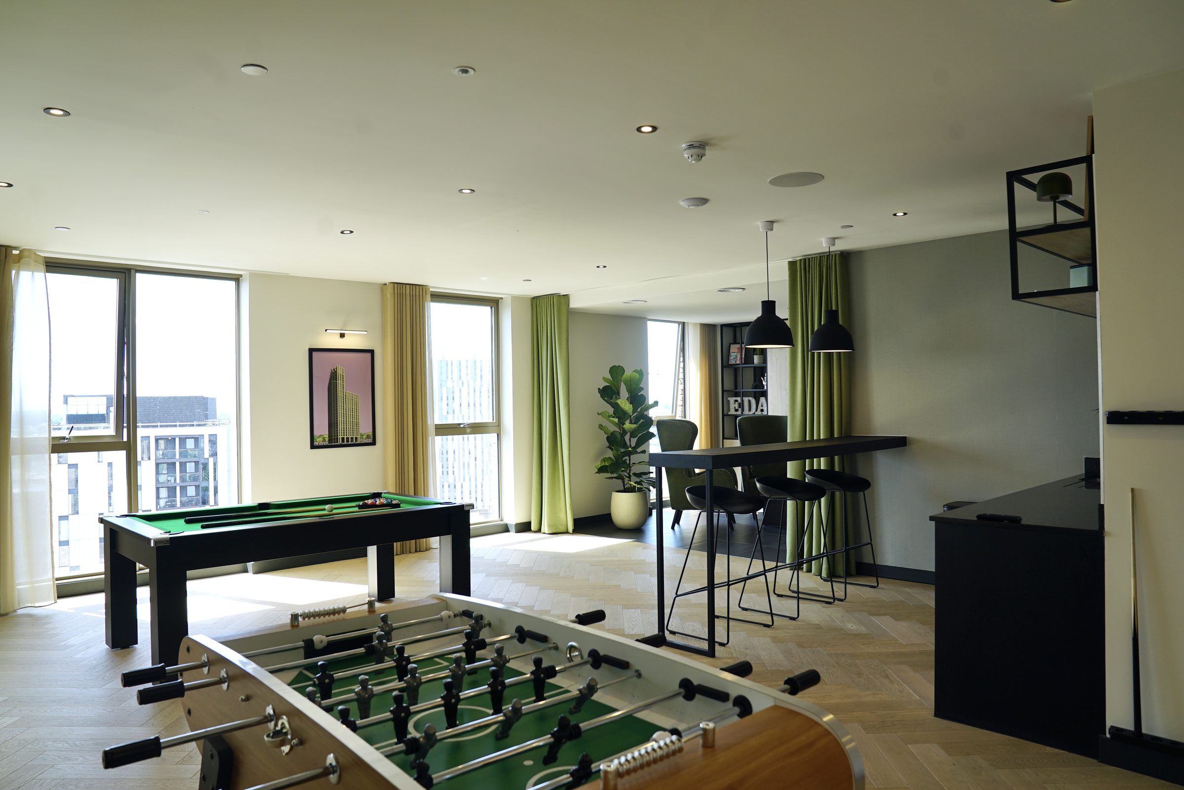 The Social — games room and private dining suite at Eda